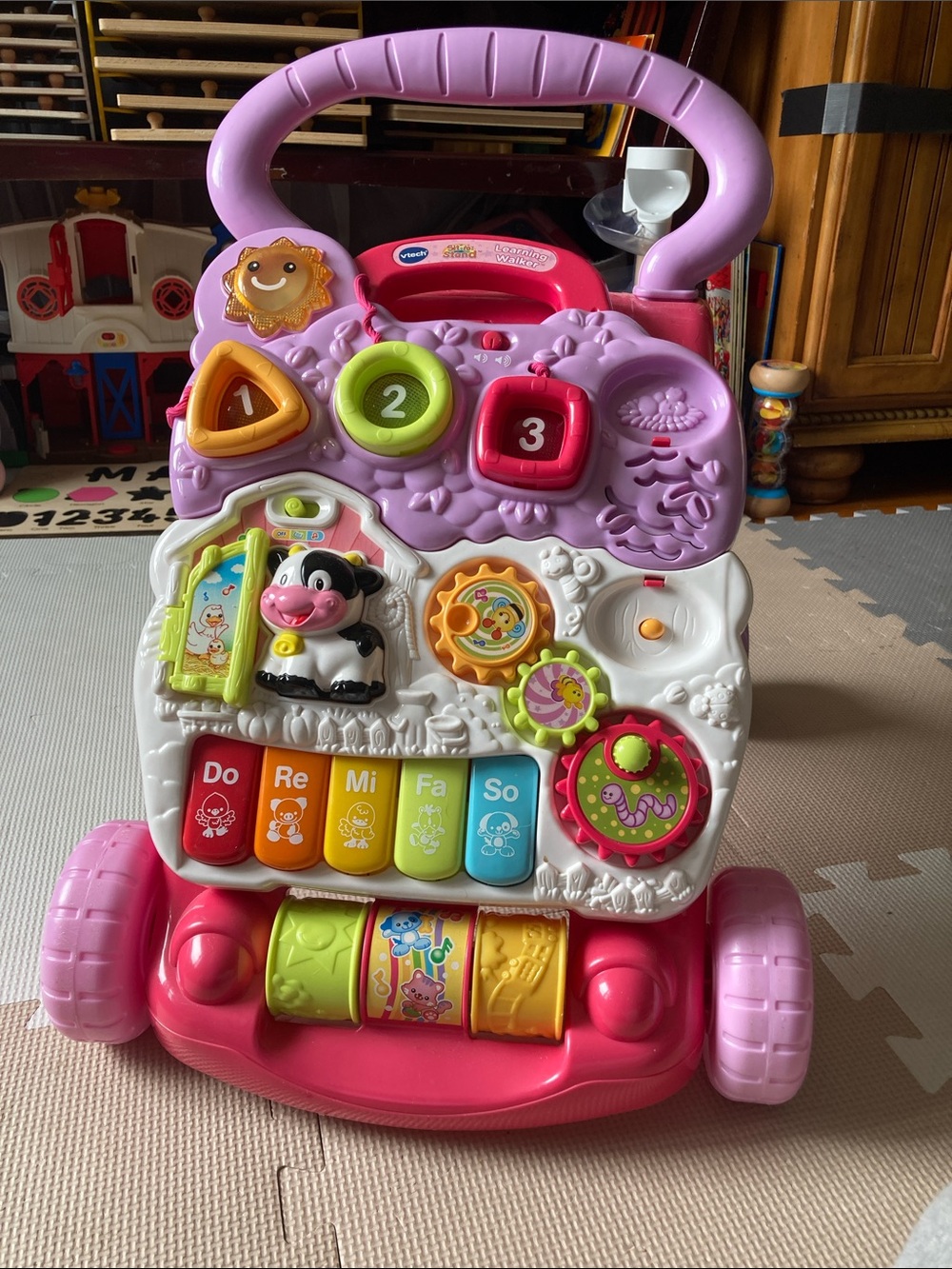 Pink Interactive Musical Learning Walker for Toddlers - Learning Activity